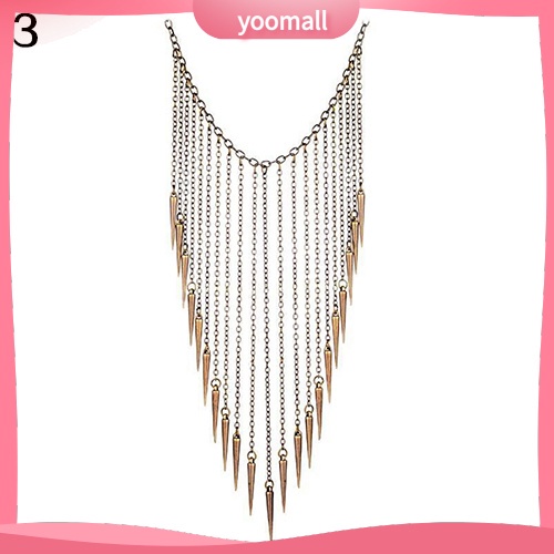 Vòng cổ Dài Đính Đinh Tán Tua Rua Phong Cách Punk Thời Trang Dành Cho Nữ