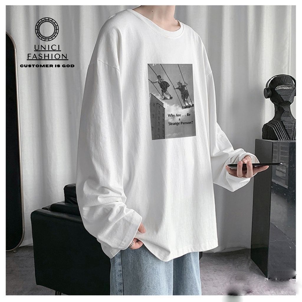 Áo thun unisex nam nữ dài tay form rộng basic Unici cao cấp AH210