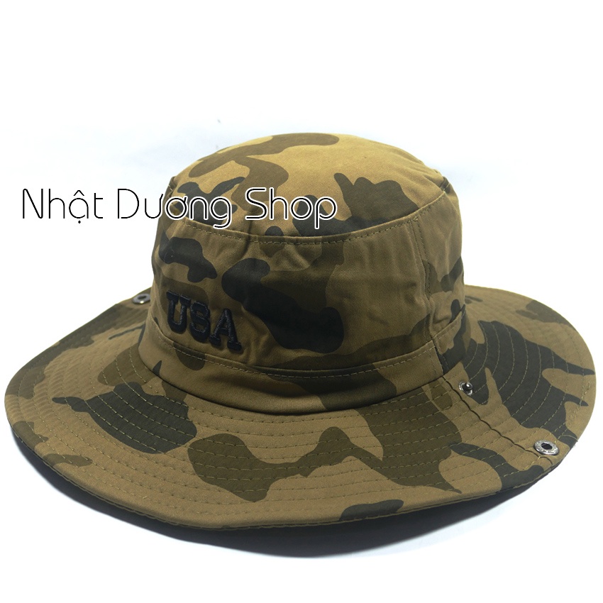 Mũ tai bèo nam USA size đầu rộng thoải mái nón tai bèo vành to được đóng sò cao cấp kết hợp vải cotton