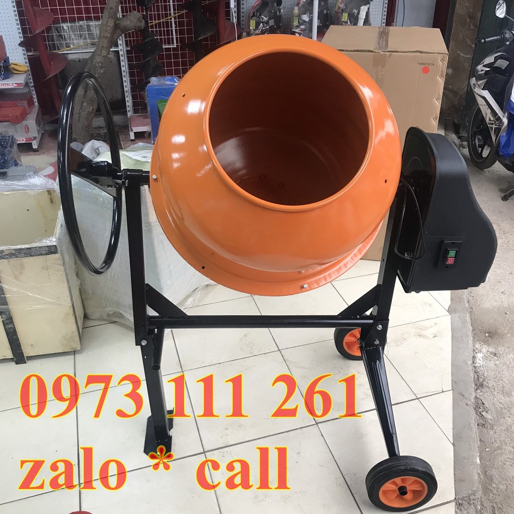 Máy trộn bê tông mini Savi 120 lít đã có động cơ.Tặng máy sưởi hồng ngoại mini