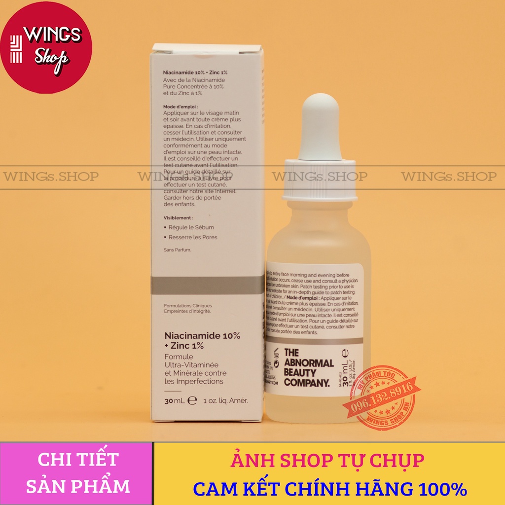 Tinh Chất The Ordinary Niacinamide 10% + Zinc 1% Giúp Cân Bằng Bã Nhờn Làm Sáng Da Và Thu Nhỏ Lỗ Chân Lông 30ml