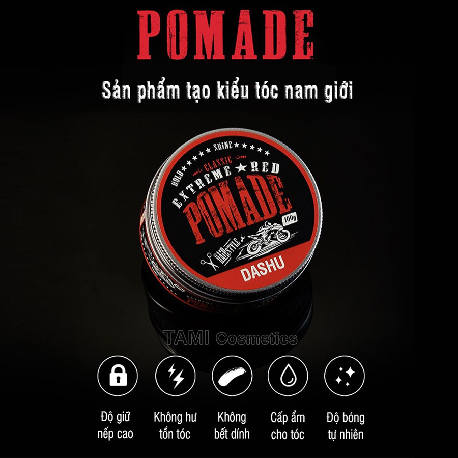 Pomade tạo kiểu tóc sáp vuốt tóc nam Giữ nếp tốt phù hợp cho tóc xoăn DASHU Extreme Red 100g PM03