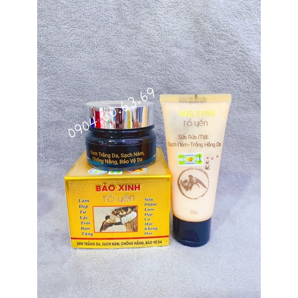 Kem BẢO XINH TỔ YẾN 22g ( hết tặng sữa rửa mặt ) Trắng Da-Sạch Nám-Chống Nắng-Bảo Vệ Da