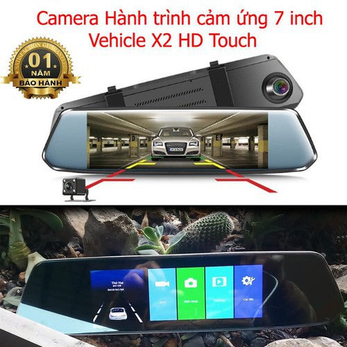 Camera hành trình ô tô X2 HD Touch màn hình 7 inch cảm ứng 1 chạm đa điểm Tích hợp camera lùi +Tặng kèm thẻ nhớ tùy chọn