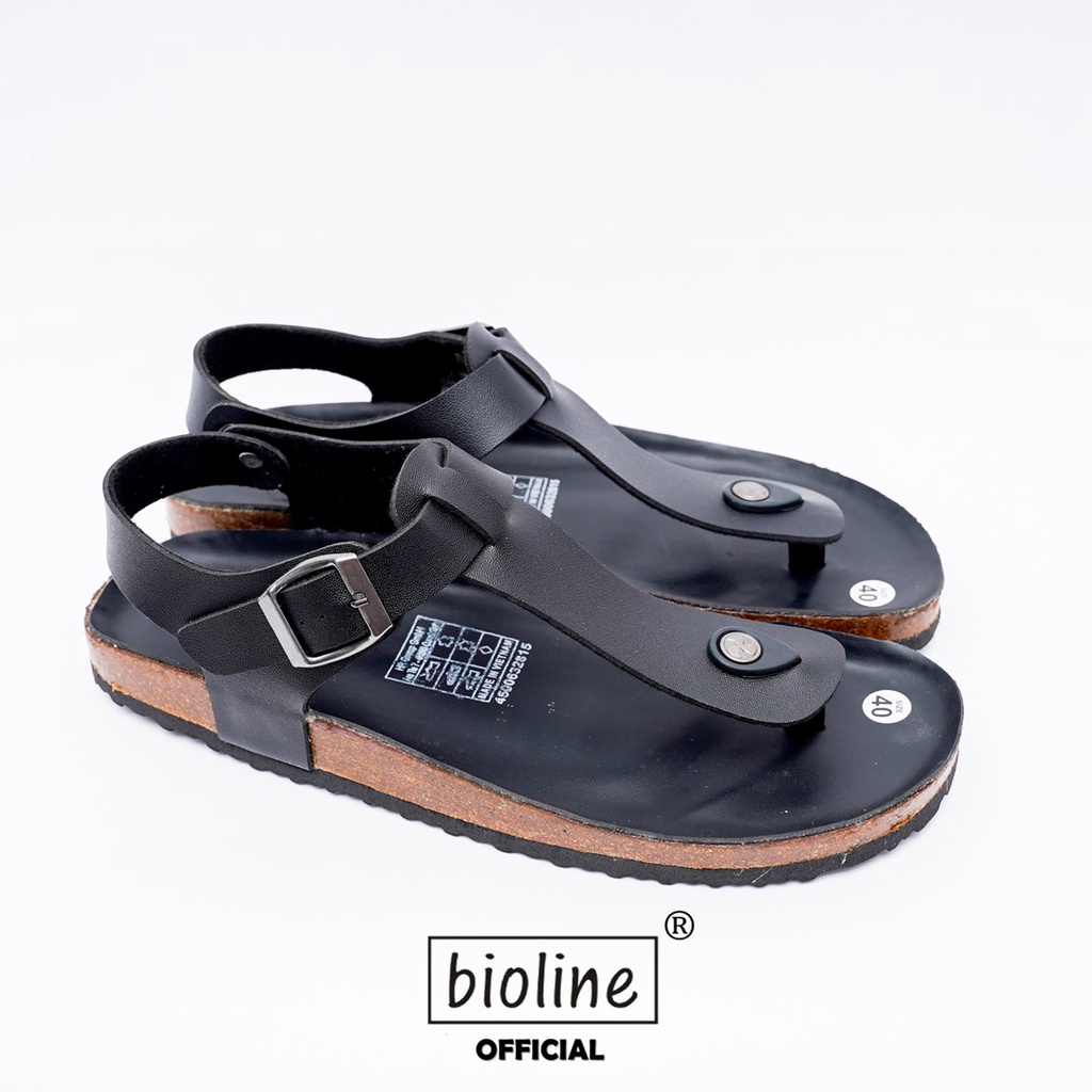 DK10 - Sandal Đế Trấu BIOLINE Official Quai Da Bò Tách Ngón Lót Pu Kem Chống Nước
