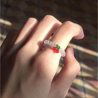 Nhẫn cherry | nhẫn kết hạt cườm 3mm trẻ trung dễ thương | rings by dacrab.town