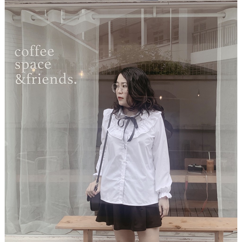 Áo sơ mi bèo dài tay cổ Đức vải thô ướt Goo Studio không nhăn thoáng mát | BigBuy360 - bigbuy360.vn