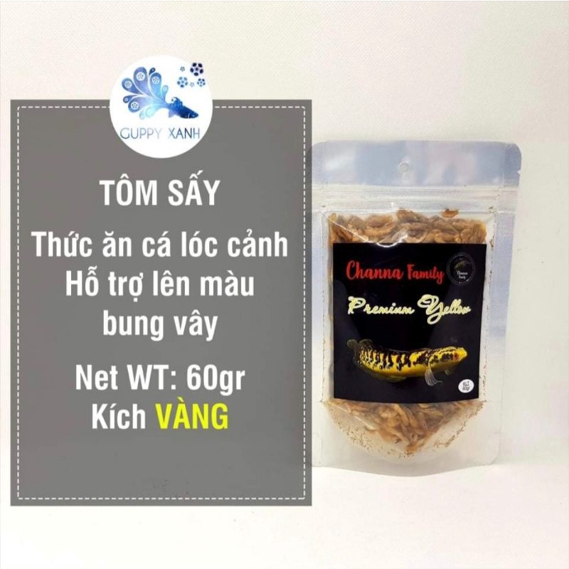 Tôm sấy khô dành cho cá lóc - Thức ăn kích màu và vây cho cá lóc vẩy rồng - Channa