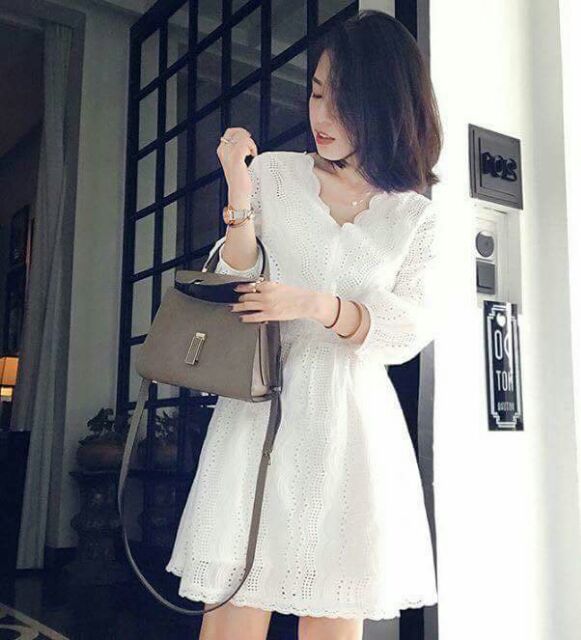 Đầm Ren Trắng Cao Cấp Tinh Tế Cực Đẹp