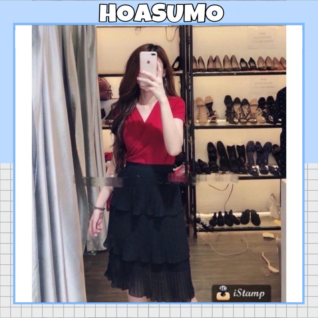 Chân váy xòe von 3 tầng dài 66cm, Chân váy tầng dáng dài