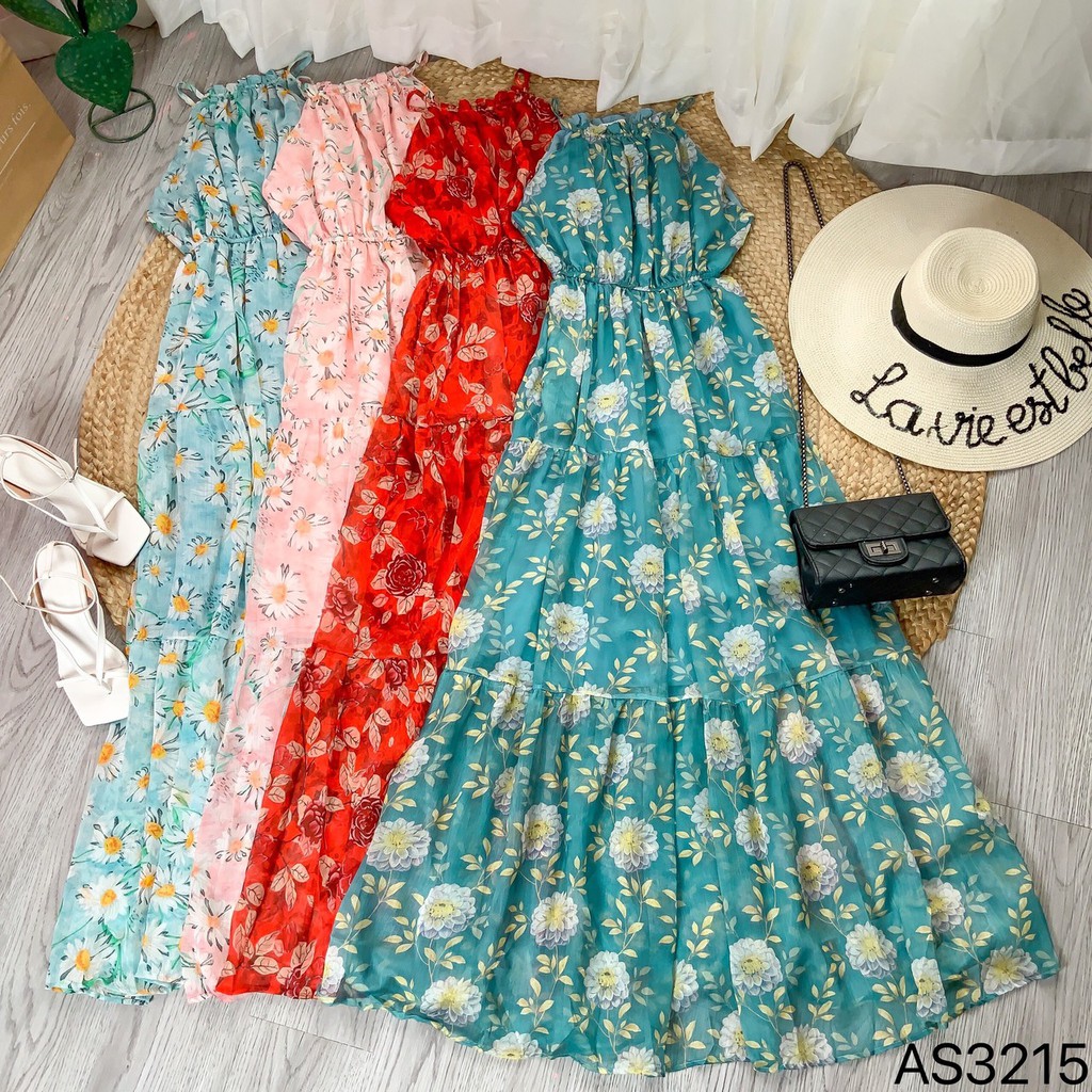 Váy maxi ⚡𝑺𝑰𝑬̂𝑼 𝑻𝑶̂𝑵 𝑫𝑨́𝑵𝑮⚡ Váy dáng dài đi biển, vải voan 2 lớp, mềm mại, hàng Quảng Châu cao cấp loại 1 | BigBuy360 - bigbuy360.vn