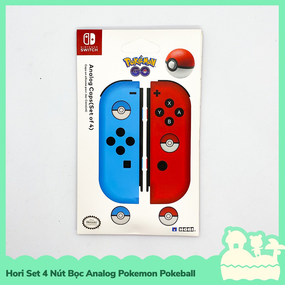 [Sẵn VN - NowShip] Hori Phụ Kiện Set 4 Bọc Nút Cần Xoay Analog Joycon Nintendo Switch NS, Switch Lite Pokemon Pokeball