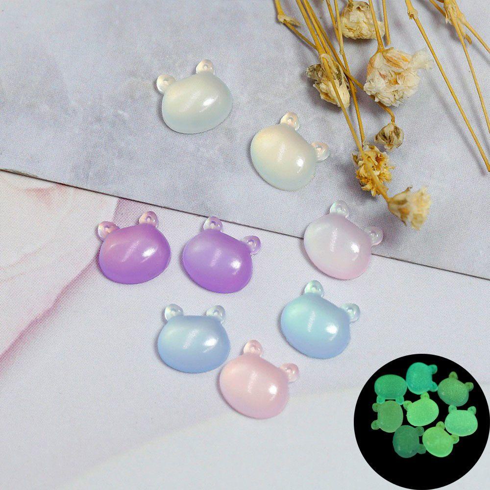 [Hàng mới về] Set 100 phụ kiện resin trang trí móng hình bướm/ gấu/ trái tim/ hoa hồng/ mặt trăng phát sáng trong tối