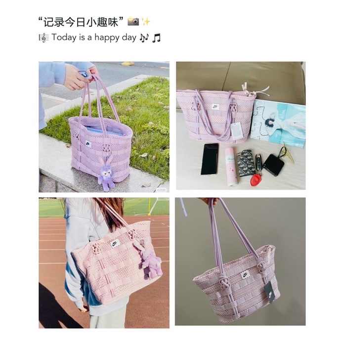 TNS - Túi tote phối lưới Nikkie - tím nhẹ nhàng