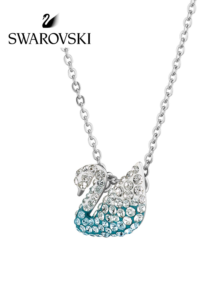 FLASH SALE 100% Swarovski Dây Chuyền Nữ ICONIC SWAN Thiên nga xanh nhỏ FASHION Necklace trang sức đeo Trang sức