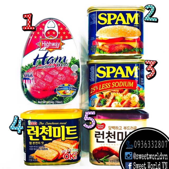 Các loại thịt Spam - Hàn Quốc