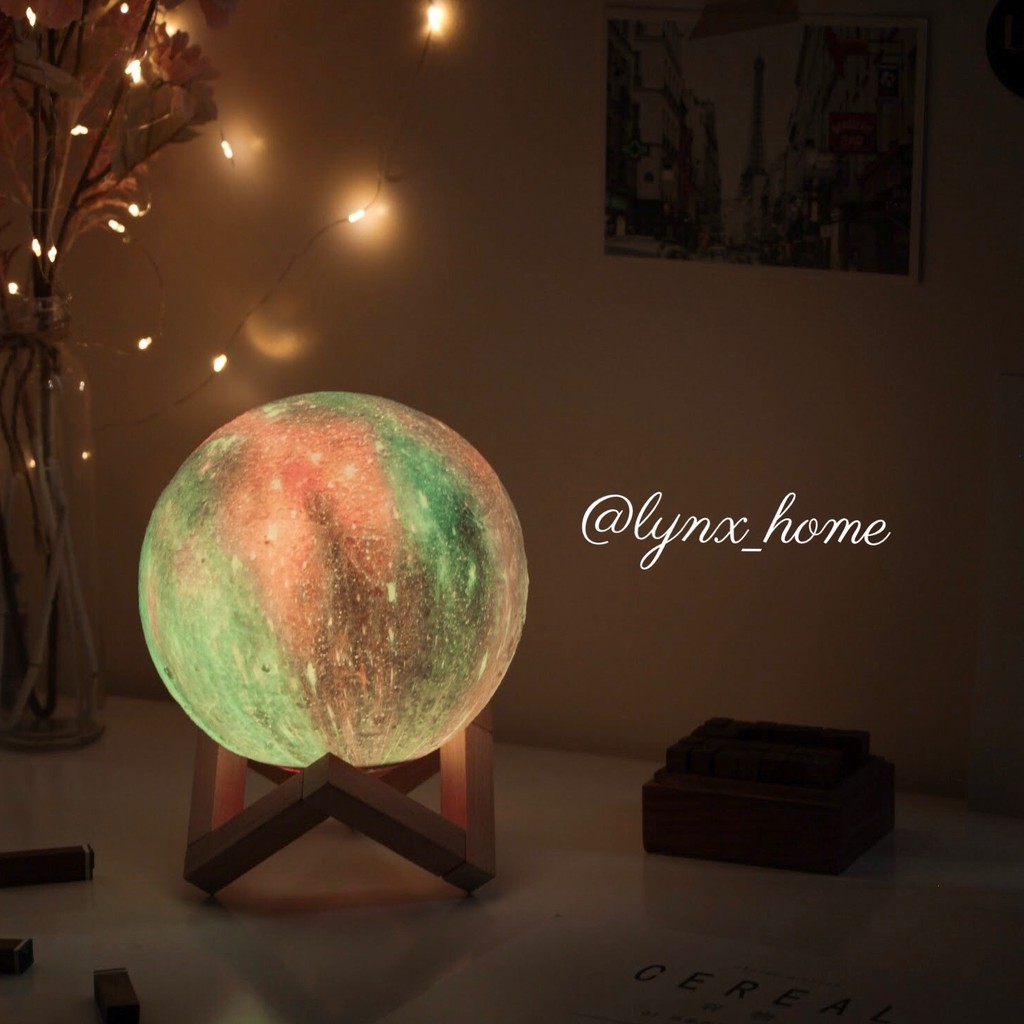 Đèn trang trí mặt trăng Galaxy 3D 16 màu Lynx Home cao cấp