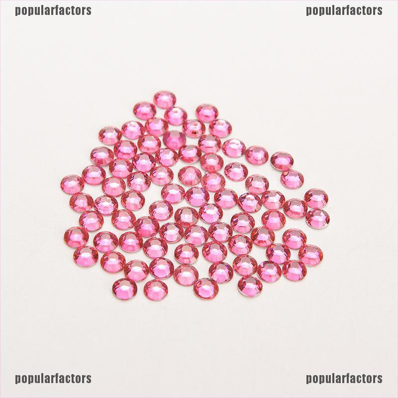(Hàng Mới) Bộ 1000 Hạt Kim Cương Tròn Với Bề Mặt Phẳng Trang Trí Móng Tay DIY