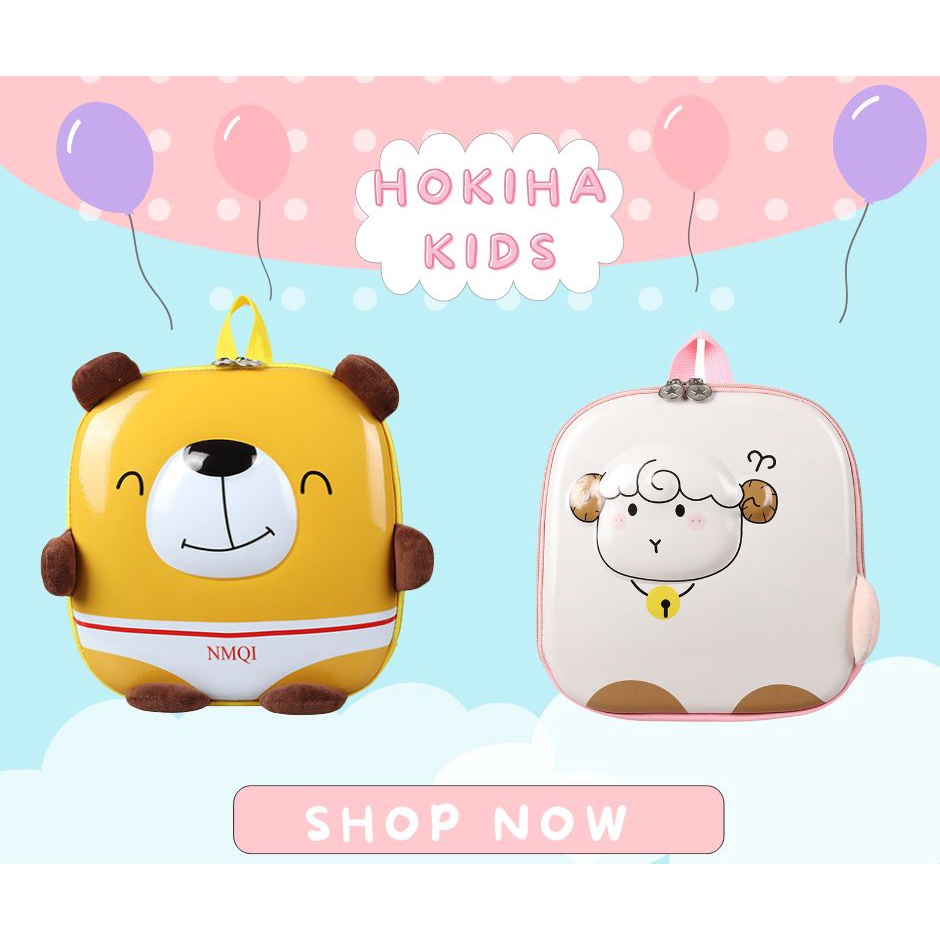 Bao lô đi học cho bé Hokiha, bao lô hình thú cho bé cực xinh, balo mần non