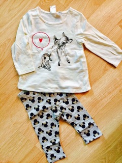Set bộ thun H&M cho bé gái sz 4-24m 