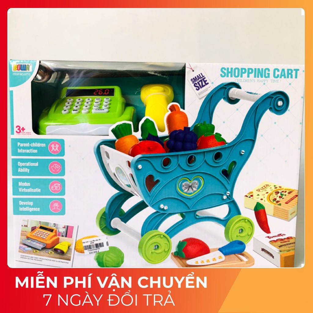 Bộ Đồ Chơi Máy Tính Tiền Và Xe Đẩy Siêu Thị Shopping Cart 8755 ⚡️VUA ĐỒ CHƠI