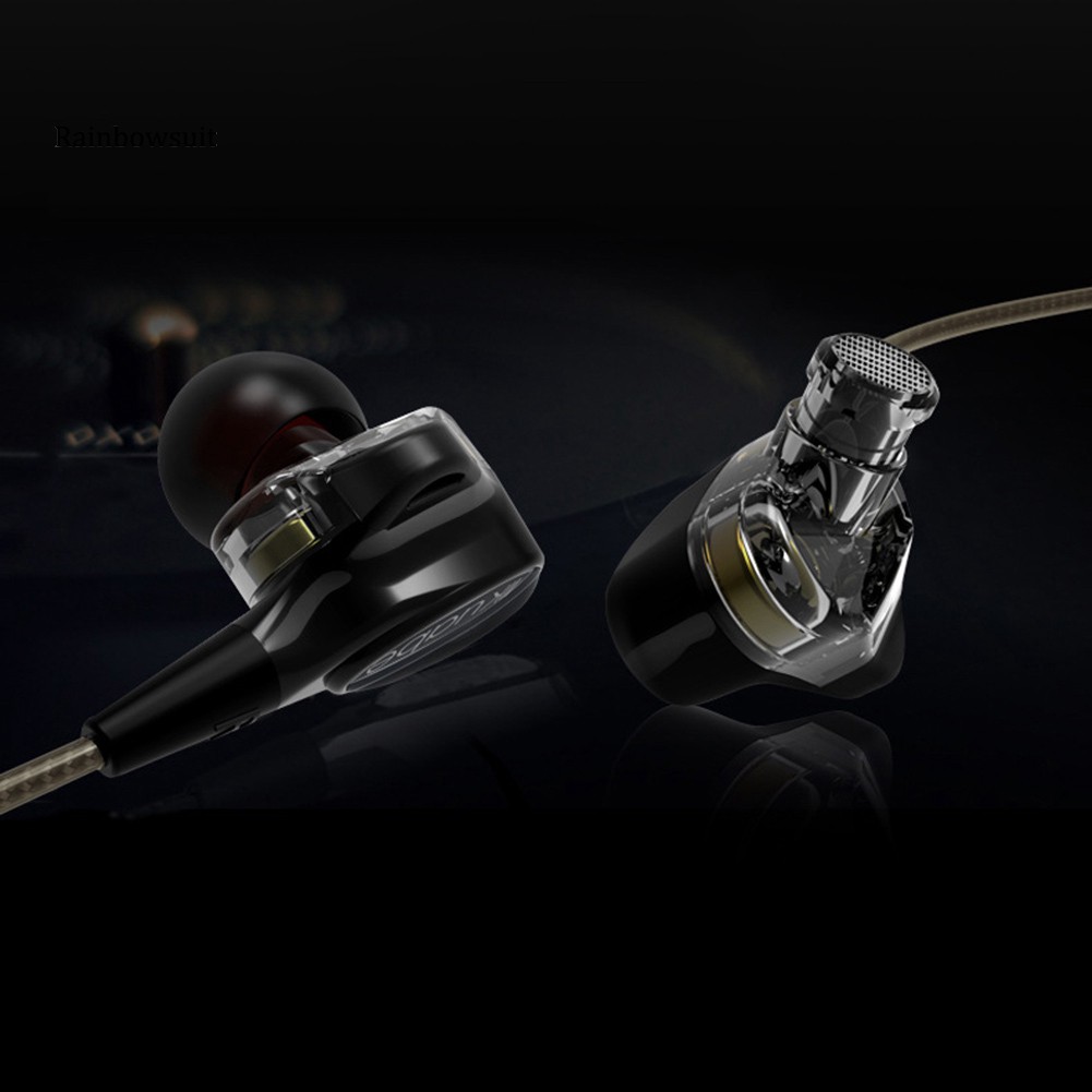 【RB】Kuabe s600 HIFI Heavy Bass Sport Earbuds Wired In-ear Earphones with Microphone