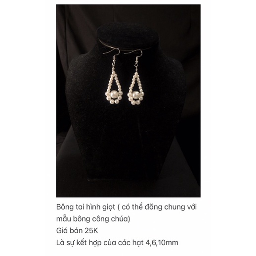 Bông tai hạt trai nhân tạo hình giọt nước