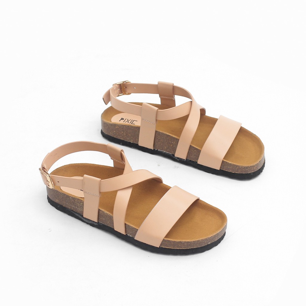 Giày Sandal Bệt Quai Chéo Đế Trấu X419