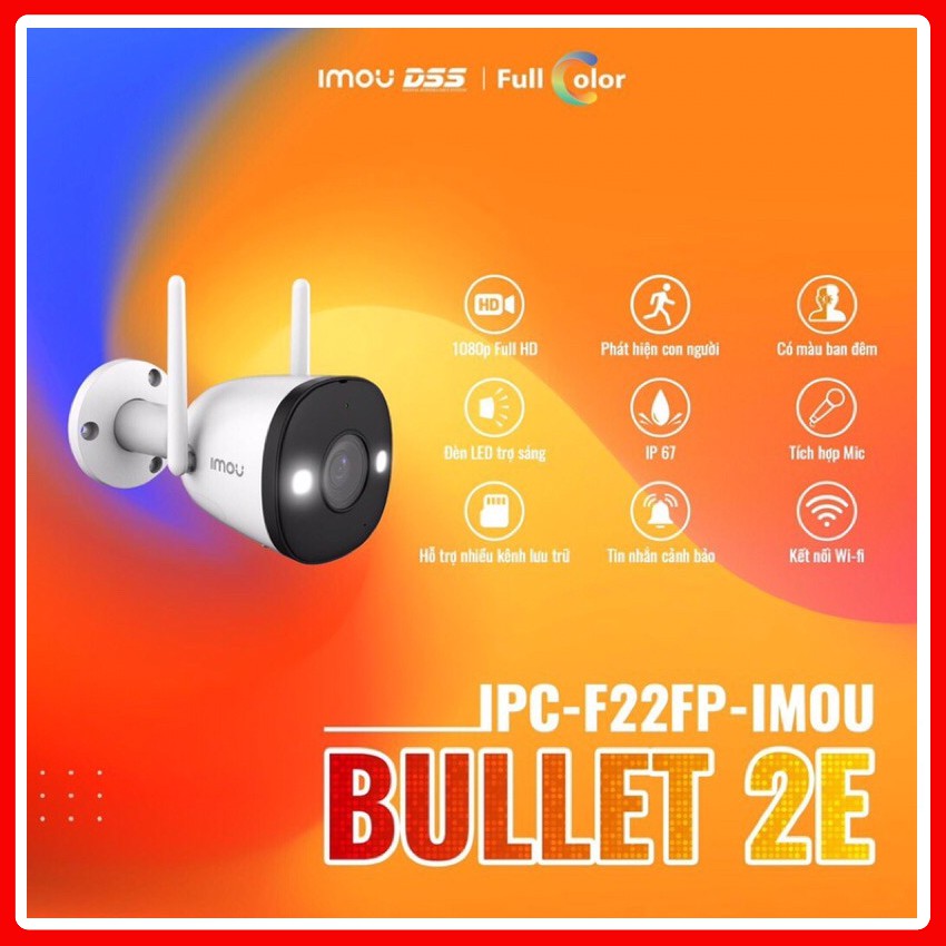 Camera IP Wifi IPC-F22FP-IMOU 2.0MP Full HD 1920x1080 Lắp ngoài trời - BH24T Chính hãng