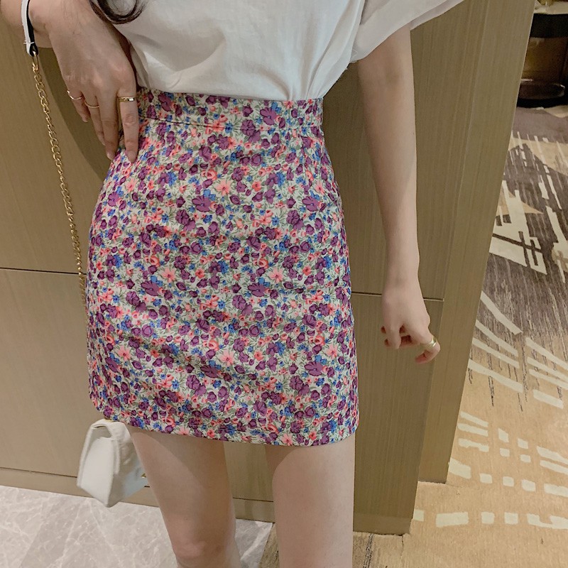 Chân váy hoa tím HCV08 - Hỉn Hỉn Store