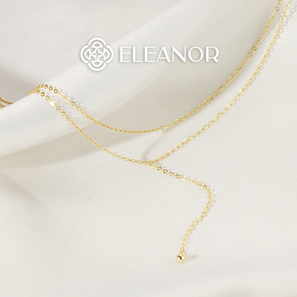 Dây chuyền nữ bạc 925 Eleanor Accessories thiết kế hai dây dáng dài đơn giản phụ kiện trang sức dễ thương