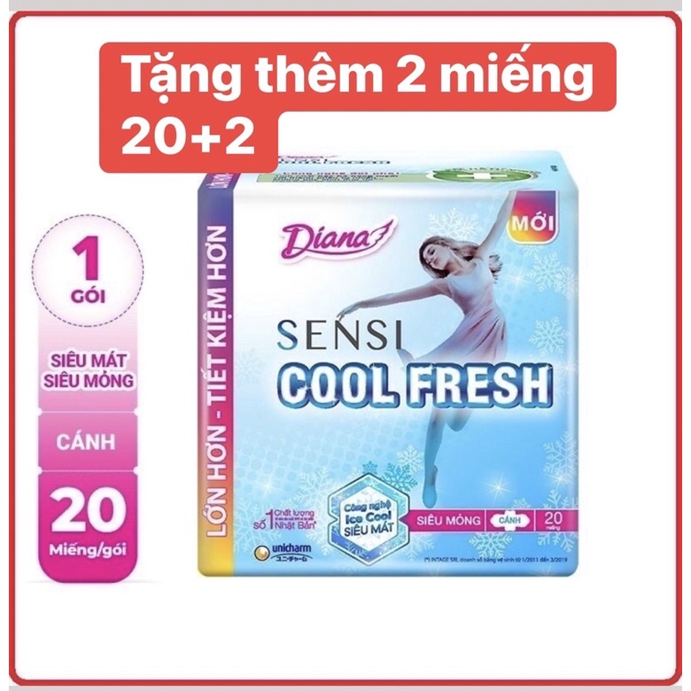 Băng vệ sinh Sensi Cool Fresh 20 miếng mỏng cánh