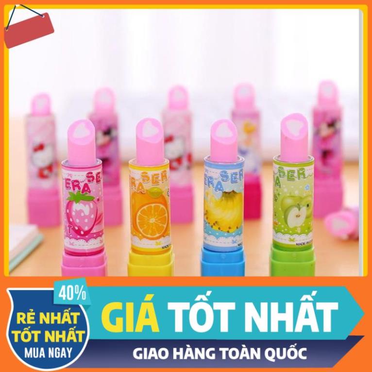 💖GIÁ SỈ💖 Gôm tẩy bút hình cây son, tẩy bút chì hình cây son bắt mắt, gôm tẩy nhiều màu sắc không chứa chất độc hại