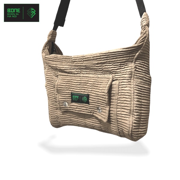 Túi đeo chéo localbrand unisex nam nữ - túi local brand chính hãng BONE Bông bag màu be