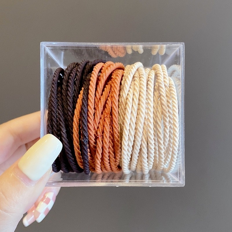 Hộp 50 Dây Buộc Tóc Cao Su Phong Cách Hàn Quốc Dễ Thương Siêu Bền