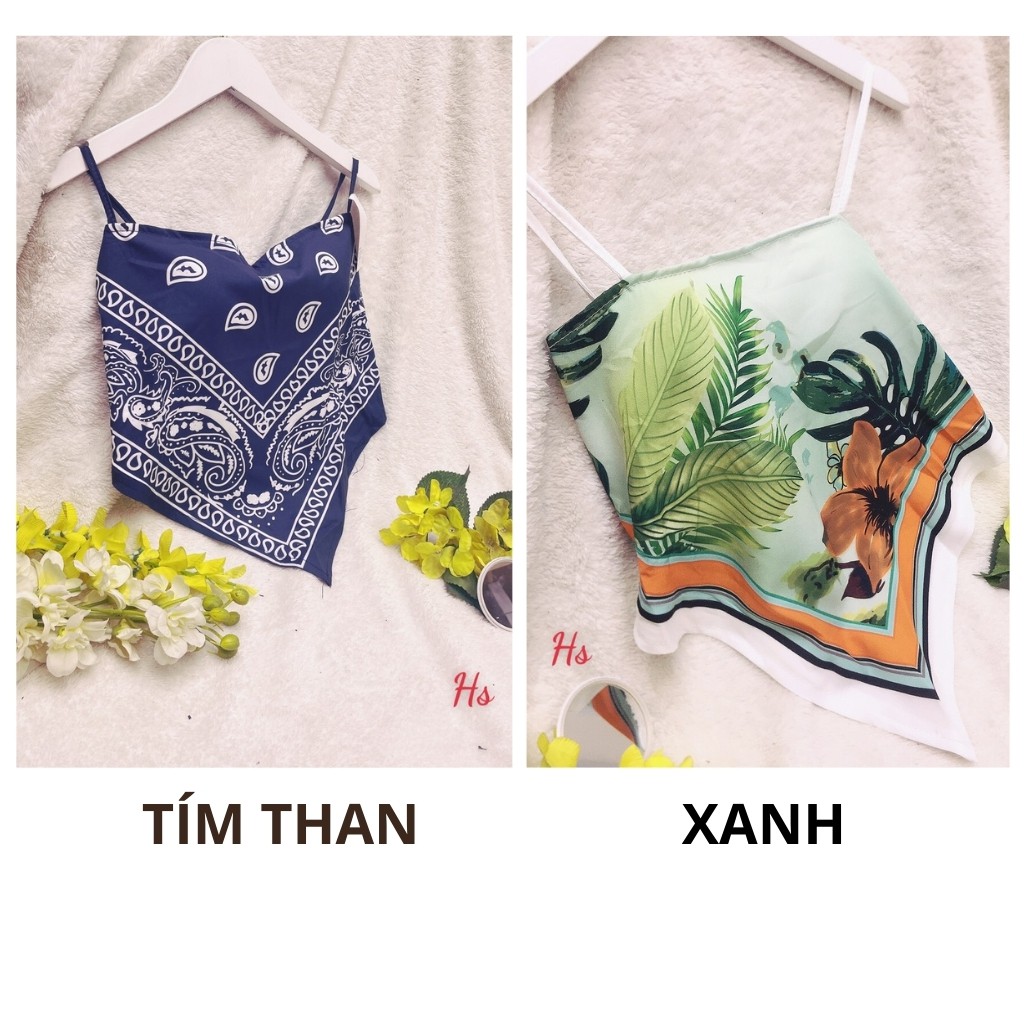 Áo yếm lụa thổ cẩm nữ hở lưng 2 dây đi biển có mút ngực dễ mặc thời trang hiện đại DUMISA AY01 | BigBuy360 - bigbuy360.vn