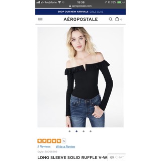 Áo thun tay dài trễ vai Aeropostale
