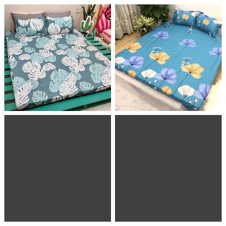 Ga bọc đệm bo chun coton poly đa dạng mẫu,1m4,1m6(mẫu hoa ghi)