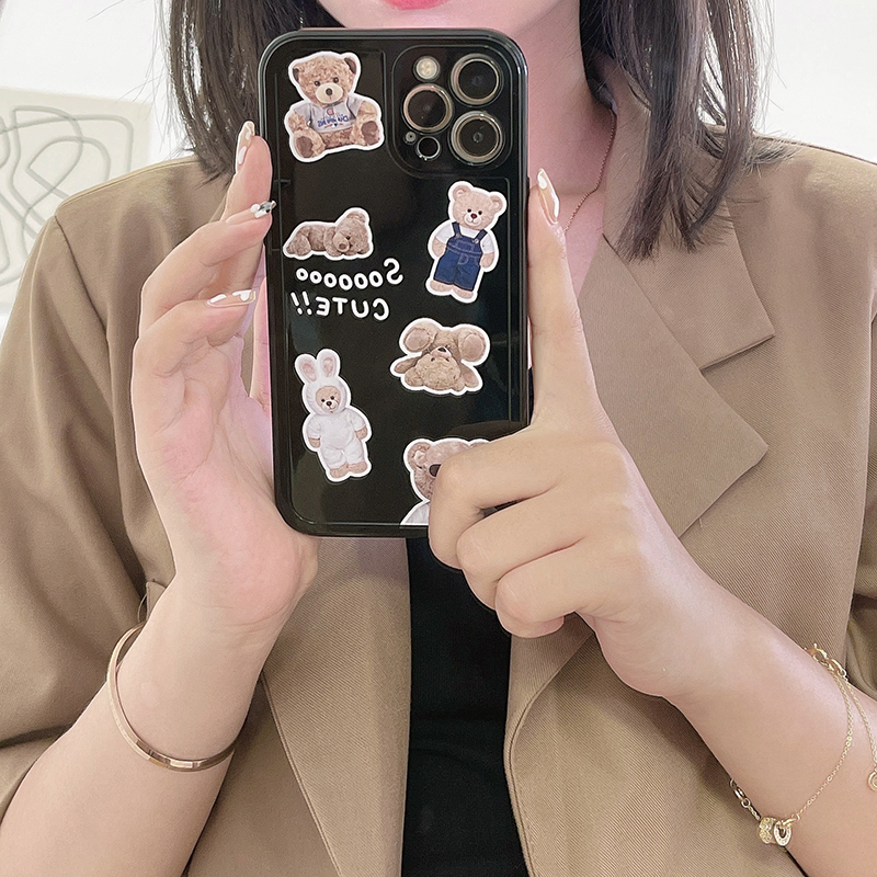 Ốp iphone Vỏ điện thoại silicon Cute plush bear tpu Phone Case For iPhone 11 Pro Max X Xr Xs Max 7 8 Plus Se 2020 12 pro max 12 mini