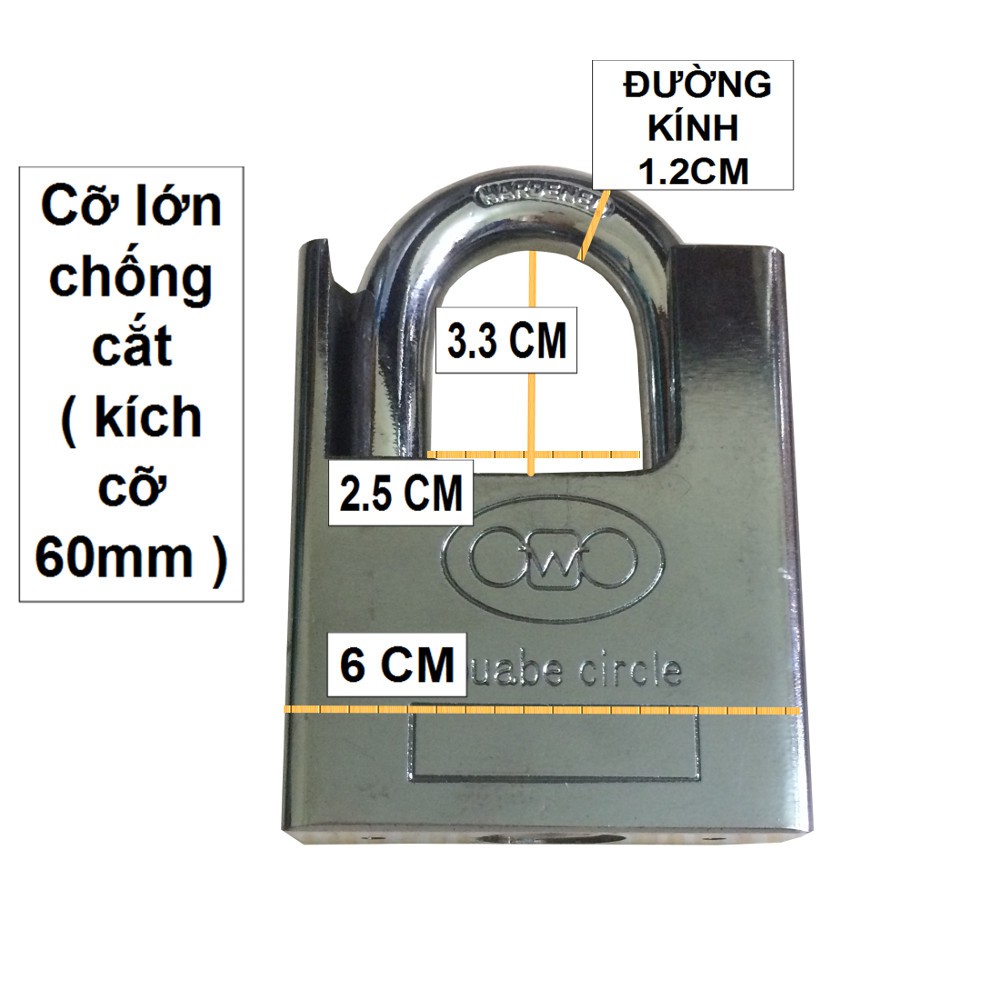 Ổ khóa cửa chống cắt cỡ lớn 60 MM ( 3V)