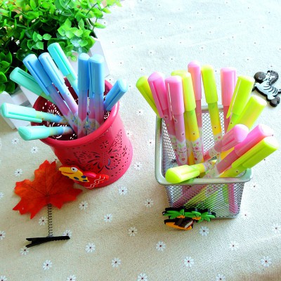 bút in hình phong cảnh B202 bút dễ thương viết gel màu xanh
