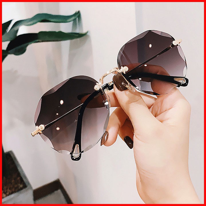 Mắt kính mát nữ thời trang 2023, kính dâm nữ đi biển Hàn Quốc gọng tròn chống tia uv