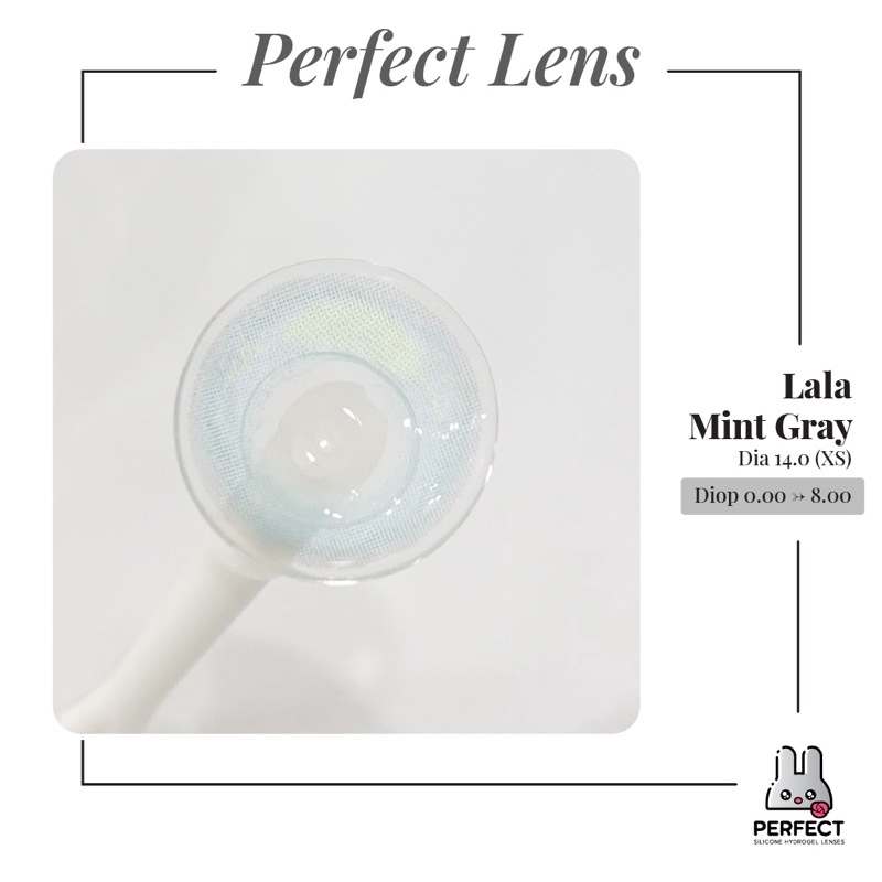 Lens Mắt , Kính Áp Tròng LALA MINT GRAY  Độ Cận và Không Độ , DIA 14.0 , Cho Mắt Nhạy Cảm Giá Sale