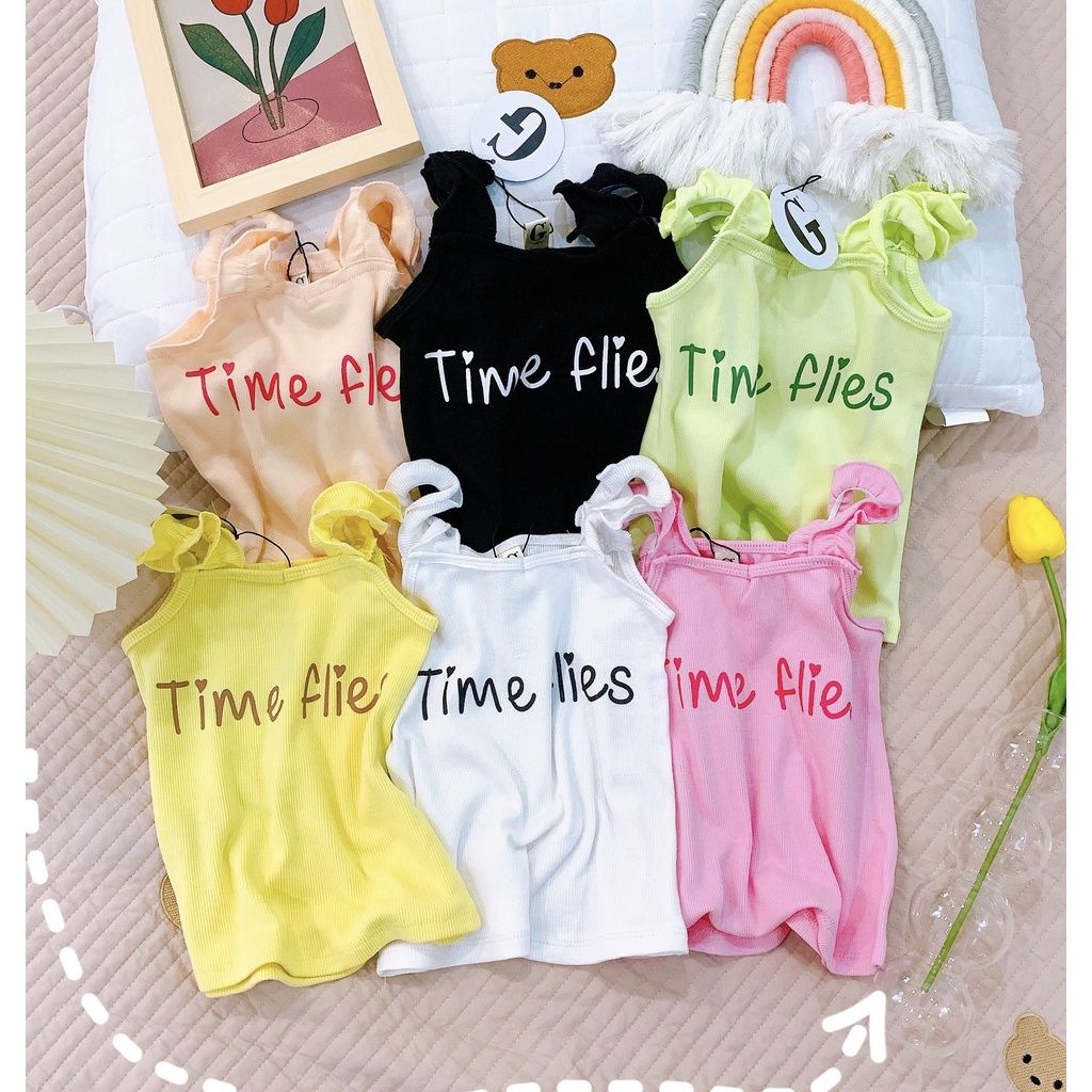 Lyvyshop - (Hàng đẹp) Áo dây thun gân nhún bèo dây siêu dễ thương cho bé từ 08-26kg