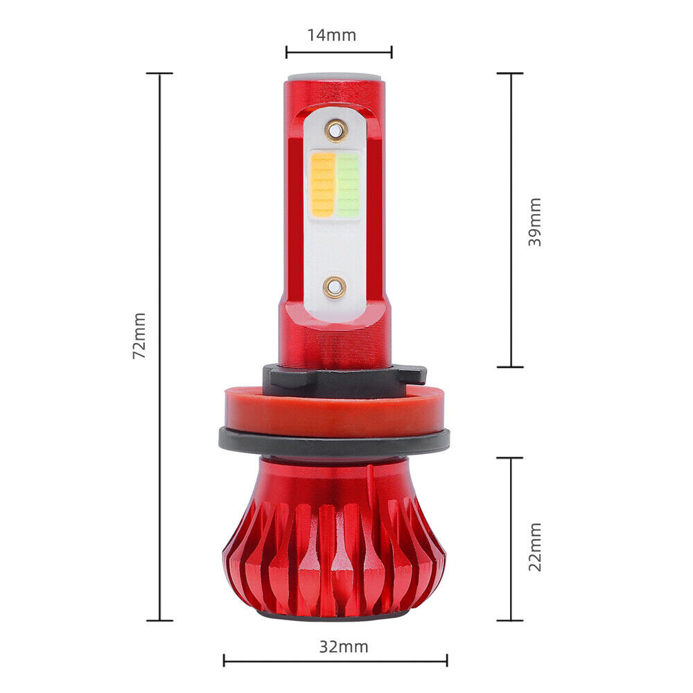 Bóng Đèn Led H11 H8 H9 / H7 3k 8k Ánh Sáng Vàng + Xanh Lạnh