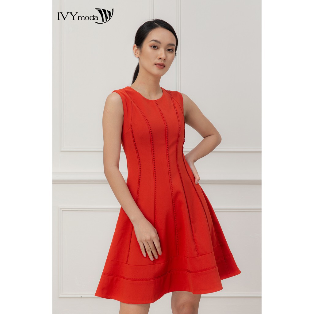 Đầm dạo phố sát nách dáng xòe IVY moda MS 41M5281