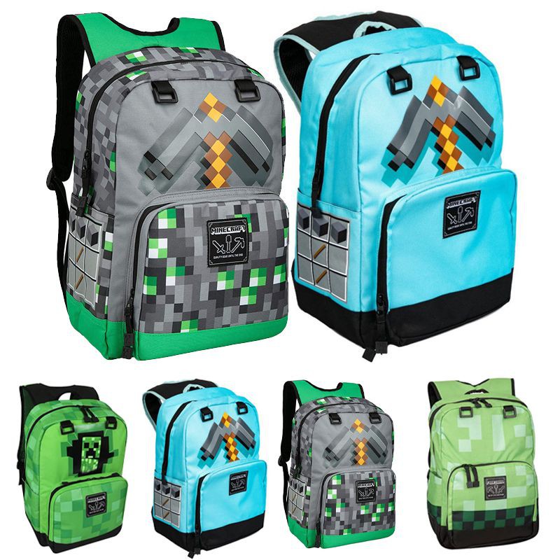 New Minecraft Tile Backpack School Bags Laptop Bag Travel Casual Boys Backpack