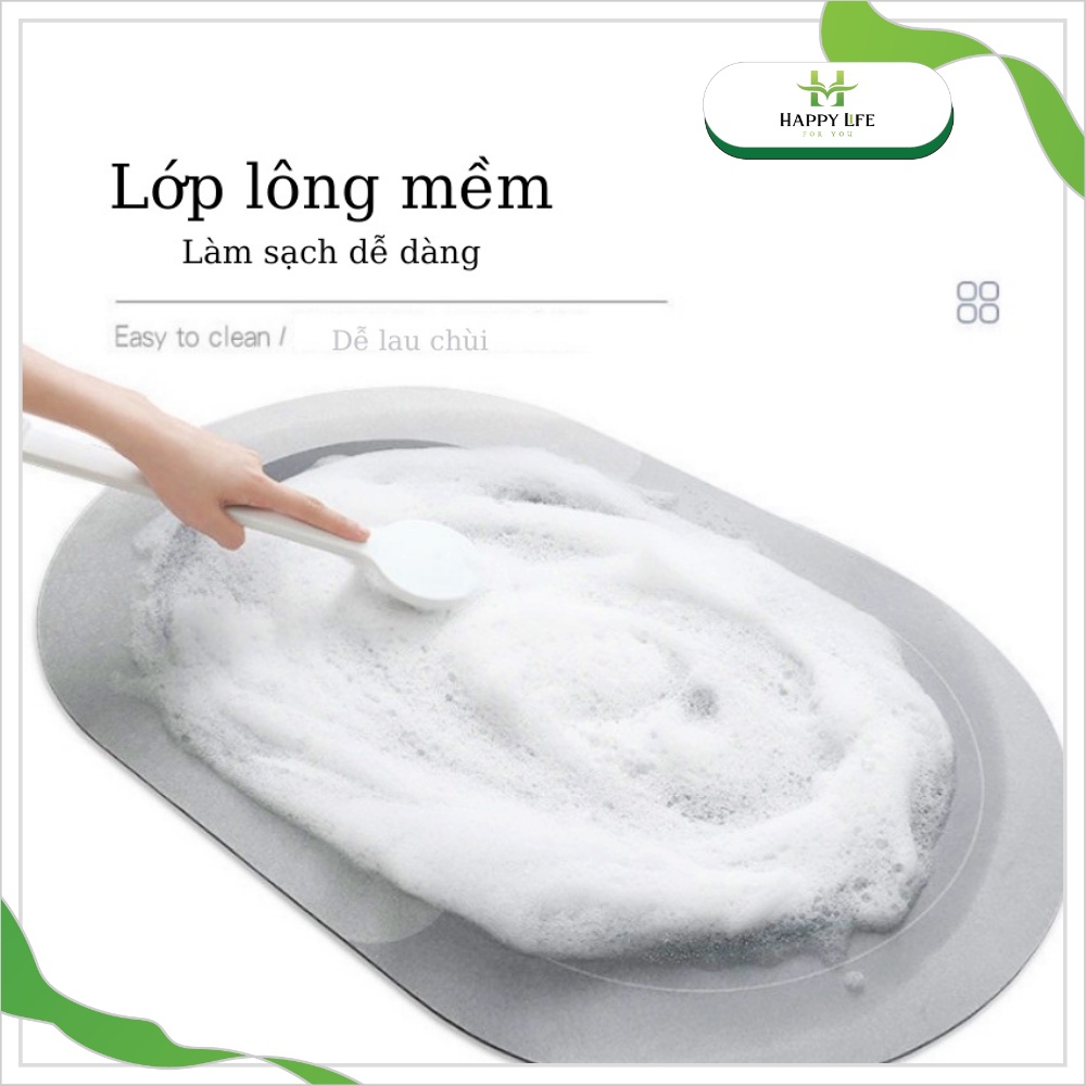 Thảm lau chân nhà tắm, thảm chùi chân chống trượt thấm nước HOME - Happy Life 4U