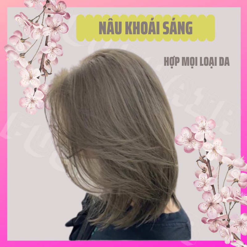 Thuốc Nhuộm Tóc Màu Nâu Khói Sáng Không Tẩy| FujiHairColor, FujiHairColor