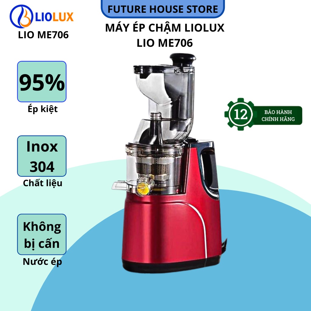Máy ép chậm Liolux LIO ME706 Ép kiệt 95% nước và hoạt động liên tục mà không bị nóng máy, Bảo hành 12 tháng toàn quốc